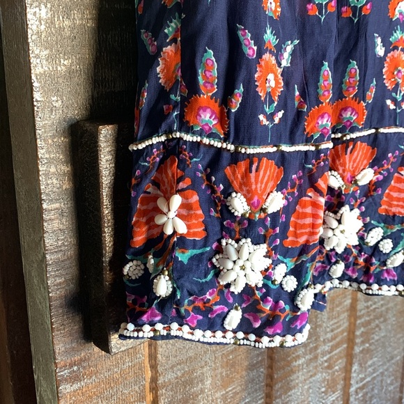 Anthropologie MAEVE Adela blue skirt beaded sequins lined midi Medium - Picture 6 of 17